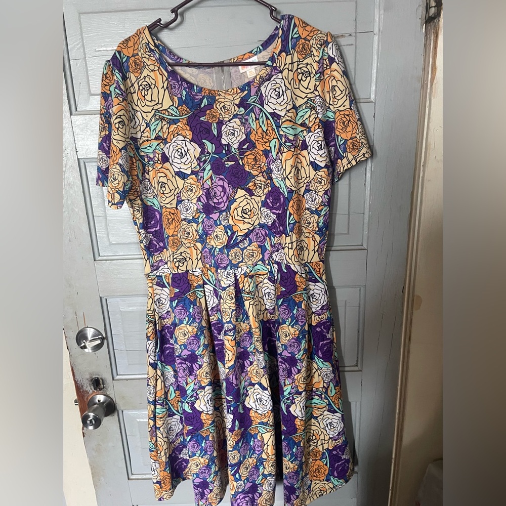 Lularoe Floral Print Amelia Women's Dress